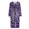 thumbnail image 4 of Xoenoiee Spider Web Print Robe for Women Zipper Robe Halloween Long Sleeves Housecoat Full Length Nightgown Loungewear Long Bathrobe with Pockets, 3XL, 4 of 7