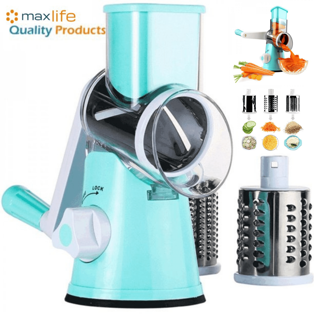 Rotary Cheese Grater - 3-in-1 Stainless Steel Manual Drum Slicer, Rotary  Graters For Kitchen, Food Shredder For Vegatables, Nuts And Chocolate(blue)