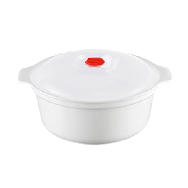 BPA Free Microwave Bowl with Lid & Handle, Multi-Use Heating Noodle Soup Bowl Storage Plate, Easy Store Microwave Cookware Home Dining Essentials(White)