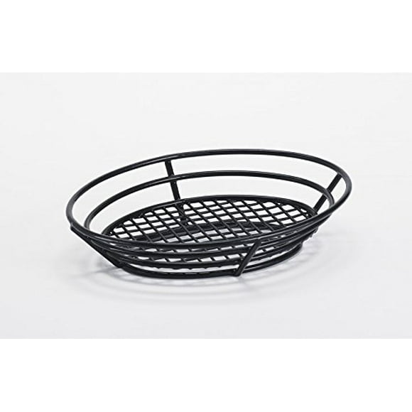 G.E.T. 4-38808 8"" x 6"" Oval Basket 2.25"" Clipper Mill Iron POLYETHYLENE Coated Black