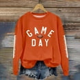 thumbnail image 4 of Game Day Sweatshirts Women Fall Fleece Sweatshirt Football Rugby T-Shirts Casual Game Day Fan Fleece Pullover Top, 4 of 4