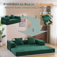thumbnail image 5 of VISWILD Convertible Floor Sofa Bed, Floor Couch with Armrests and Pillow Backrest, Corduroy, for Apartments, Living Room, Green, 5 of 10