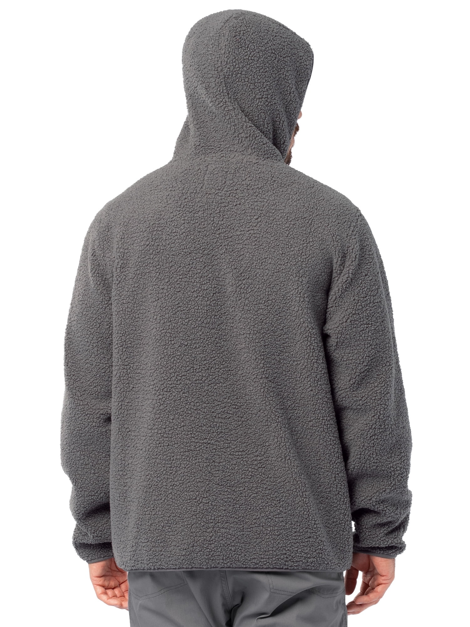 Wrangler ATG Men's Burley Long Sleeve Faux Shearling Full Zip Backpacking Hoodie Jacket, size S-3XL