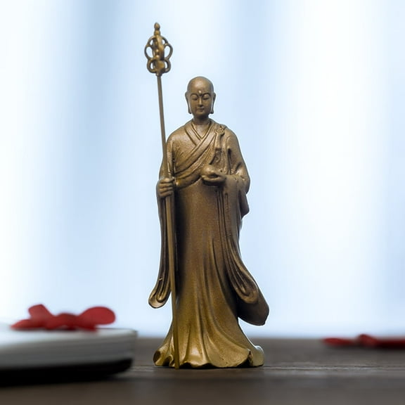 Brass Ksitigarbha Bodhisattva Statue Mini Buddha Figurine Zen Home Decor