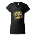thumbnail image 3 of Softball Mom Animal Print Girl Sports Womenâ€™s Standard V-Neck Tee, Black, Small, 3 of 5