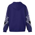 thumbnail image 2 of Unisex Spider Web Graphic Zip Up Hoodie Drawstring Long Sleeve Oversized Sweatshirt Gothic Streetwear Y2K Casual Jacket Halloween Tops Purple S, 2 of 2