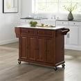 thumbnail image 2 of Crosley White Granite Top Kitchen Cart in Mahogany, 2 of 15