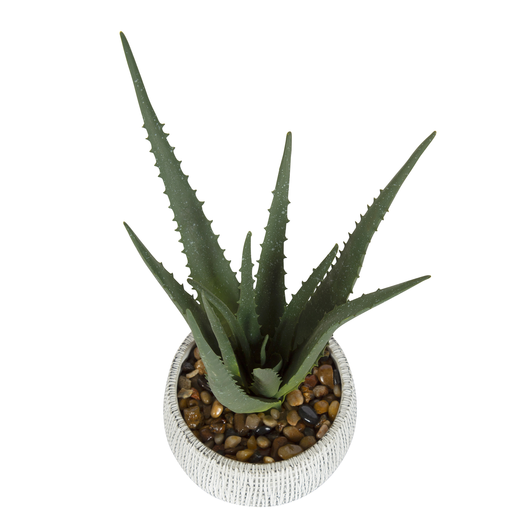 11" Artificial Aloe Plant in White and Black Stone Planter by Better Homes & Gardens - image 3 of 5