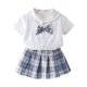 thumbnail image 3 of Odeerbi Camisa de Cuello de Marinero de Vestido Preppy de 2 Piezas de Niñas y Falda Plisada En Cuadro Uniforme Escolar Con Corbata, 3 of 8