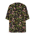 thumbnail image 5 of Nrmvnmi Women Open Front Lightweight Cardigan Summer Puff Sleeve Cardigans Fashion Floral Printed Kimono Cardigan Casual Loose Fit Cover Up Blouse Tops, 5 of 5
