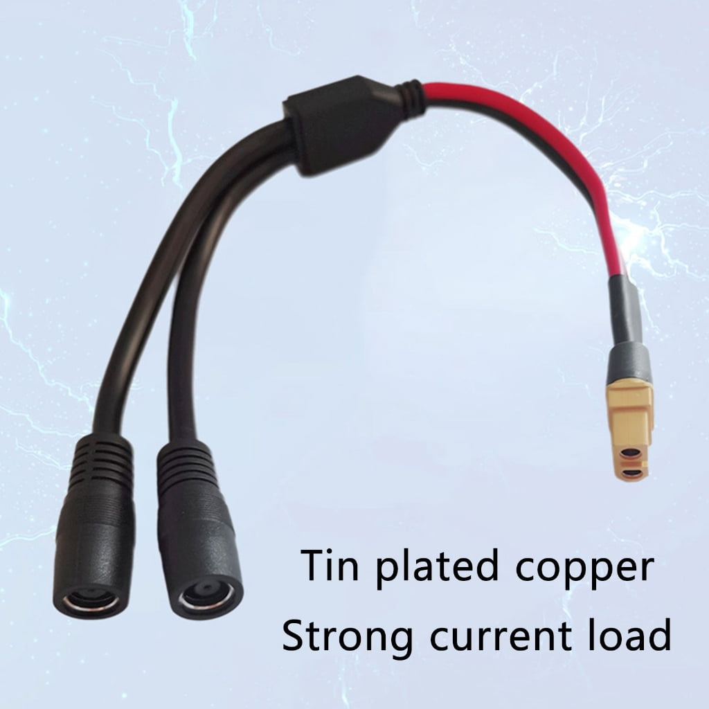 Zeiwohndc XT60 to Double DC7909 Female Extension Cable for Solar Energy Systems