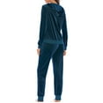 thumbnail image 7 of Velvet Tracksuits Women 2 Piece Sweatsuits Zip Up Hoodie Jacket and Pant Sets Joggers Outfits Lounge Sportswear, Navy L, 7 of 7