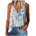 thumbnail image 1 of Gibobby Camiseta de tirantes con estampado de camisola para mujer, camiseta, blusa, camiseta sin mangas, cuello en V, tirantes finos(Morado,G), 1 of 4