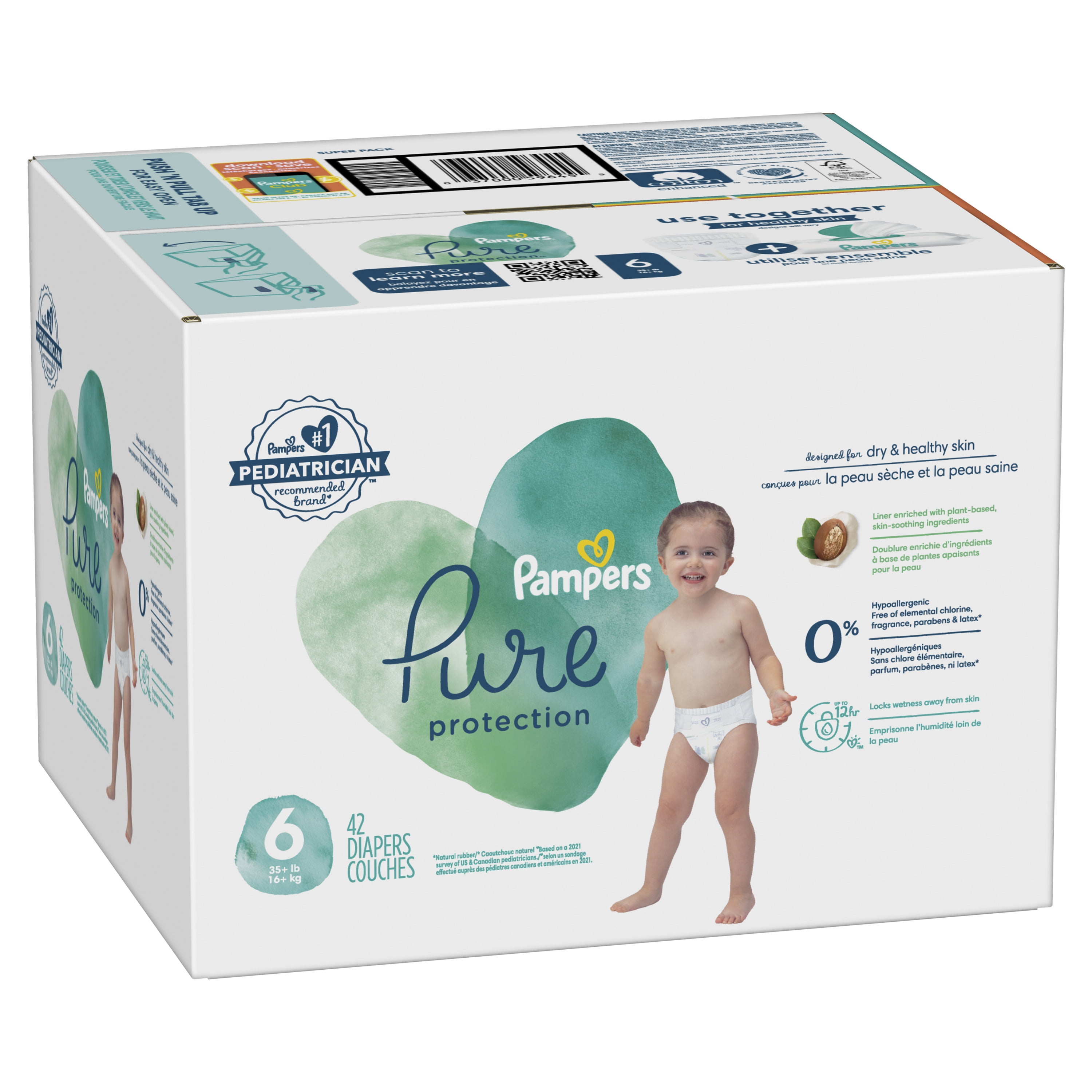 Dropship Pampers Pure Protection Natural Diapers, Size 6, 38 Count