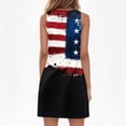 thumbnail image 4 of Women's Summer V-Neck Dress, Independence Day Themed Sleeveless Sundress with Elastic Waist, Perfect for Barbecues and Family Gatherings,Black L, 4 of 5