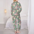 thumbnail image 3 of Bingfone Womens Pajama Sets Rose Flowers Print,Long Sleeve Loungewear Pajamas Set-Medium, 3 of 8