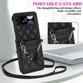 thumbnail image 2 of REQO for Samsung Galaxy Z Flip 3 Wallet Case with 2 Card Slots, Diamond Fashion Style and Slim Thin Texture, Hinge Protection, Adjustable Crossbody Strap, 2 of 7