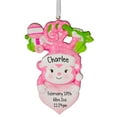 thumbnail image 2 of Hanging Monkey - Girl - Personalized Ornament - Baby's First Christmas - 1st Xmas - Perfect Stocking Stuffer - Great Gift Ideas, 2 of 2