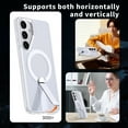 thumbnail image 6 of Dteck Magnetic Shockproof for Samsung S24 Ultra Case with Kickstand, Rugged Protective Cover with MagSafe Compatibility, Textured Grip, and Built-in Stand, Clear, 6 of 7