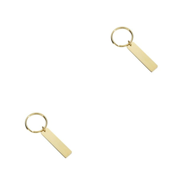 Inteprter Stainless Steel Blank Keychain Rectangle Key Engraving DIY Hanging Keyring Waist Gifts Decorative Chain Fashion Clothes Type1 NO1