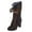 Brown, variant on Boots for Women Mid Heels Lace up Victorian Mid Calf Boots Vintage Suede Dress Pump Booties