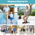 thumbnail image 5 of Goplus Adjustable Folding Cane Seat Stool Aluminum Alloy Crutch Chair with Light Black, 5 of 10