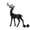 Black, variant on Christmas Deer Figurine Tabletop Decor, Matte Reindeer Statue with Wreath Collar, Elegant Plastic Deer Ornament for Mantel, Living Room, Office & Bedroom, Black
