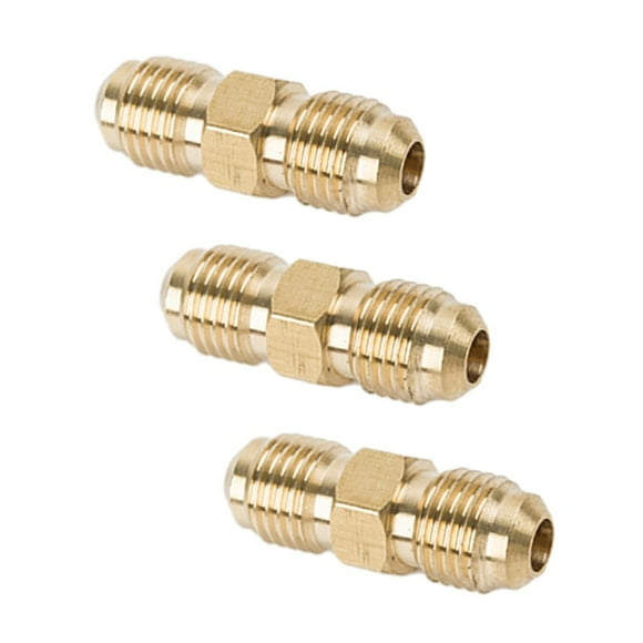 MYG 3pc Gas Hose Connector 1/4" Left Double Nipple Coupling Propane Gas