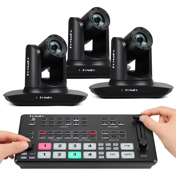 FoMaKo 20X AI Auto Tracking 1080P Camera Bundle(FMK12UH Pro(20x)-B X3 M1)