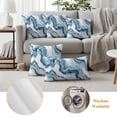 thumbnail image 6 of Blue Ombre Marble Outdoor Waterproof Pillow Covers, Modern Marble Abstract Aesthetic Art Decorative Square Throw Pillowcase Sofa Cushion Sham for Patio/Couch/Chair, 26"x26" 2 Pack, 6 of 8