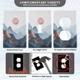 thumbnail image 3 of Yayeee Duplex Wall Plate 1-Gang 4.5"x2.7" Home Receptacle Light Switch Decorative Outlet Cover, Art Mountain and Sun Pattern, 3 of 7