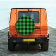 thumbnail image 2 of Fotbe Buffalo Plaid Green Black Spare Tire Cover Thickening Universal Fit for Jeep, Trailer, RV, SUV, Truck, Tough Tire Wheel Soft Cover-16 inch, 2 of 9