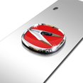 thumbnail image 2 of Acura Red 3D Logo on Half-Size Chrome Stainless Steel License Plate, 2 of 4