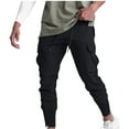 thumbnail image 1 of Men's Solid Color Elastic Waist Breathable Casual Sports Pants with Drawstring and Pockets, 1 of 3
