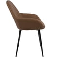 thumbnail image 2 of LumiSource Clubhouse Contemporary Dining Chair with Vintage Faux Leather (Set of 2) Brown, 2 of 7