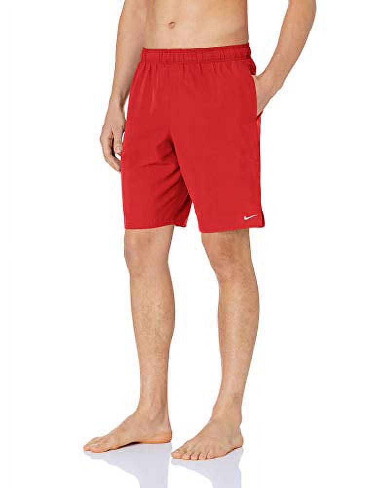 mens red nike swim trunks