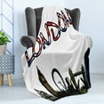 thumbnail image 4 of London Soft Flannel Fleece Blanket, Cartoon Drawing Style Famous Landmarks of London United Kingdom Big Ben Parliament, Cozy Plush for Indoor and Outdoor Use, 60" x 80", Multicolor, by Ambesonne, 4 of 5