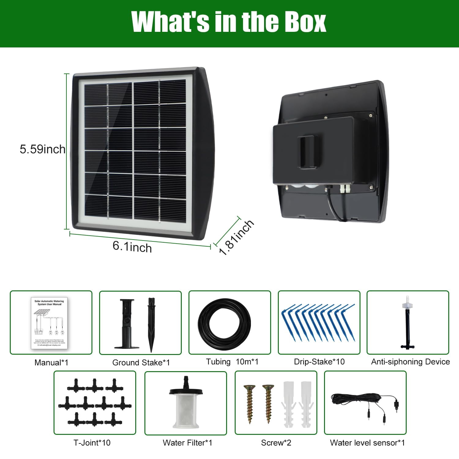 Solar Automatic Drip Irrigation Kit System Solar Powered Auto Easy DIY Watering Device Supported Pots Plants 6 Timing Modes