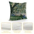 thumbnail image 4 of SHANXI Chinoiserie Pillow Covers , Asian Scenic Blue and Kelly Green Throw Pillows Farmhouse Chinoiserie Outdoor Decorative Pillowcase Linen Cushion Cover for Home Sofa Bedroom 22x22in, 4 of 5