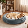 thumbnail image 6 of Exclusivo Mezcla Calming Donut Dog Bed with Non-Slip Bottom, 20 inches Cozy Fluffy Faux Rabbit Fur Round Pet Bed for Small Dogs, Dark Grey, 6 of 6