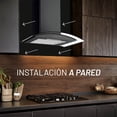 thumbnail image 4 of CAMPANA EXTRACTORA A PARED ACERO INOXIDABLE Y CRISTAL TEMPLADO 60 CM COLOR NEGRO, 4 of 7