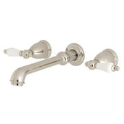 Kingston Brass English Vintage 3-Hole Wall Mount Roman Tub Faucet Polished Nickel Polished