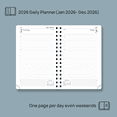 thumbnail image 4 of POPRUN 2026 Daily Planner (Jan.26-Dec.26), 8.5" x 5.75" Wire-Bound Hard Cover, One Page A Day Agenda 2026 Hourly Appointment Book with Inner Pocket, 100GSM Ivory Paper - Light Pink, 4 of 7