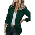thumbnail image 3 of Avamo Ladies Cardigan Jacket Shawl Neck Blazers Solid Color Business Jackets Women Casual Blazer Office Outwear Dark Green XL, 3 of 7