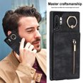 thumbnail image 6 of Fun-Casery Phone Case for Samsung Galaxy Note 10 Plus Flip Wallet Cover with Zipper RFID Card Holder Ring Kickstand Shockproof PU Leather Cell Samsung Galaxy Note 10 Plus,Black, 6 of 7