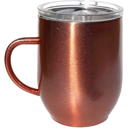 Rose Gold Stellar Townie, 14 oz Coffee Mug, Double Wall Vacuum Sealed Tumbler Travel Friendly, Stainless Steel, Compact Size