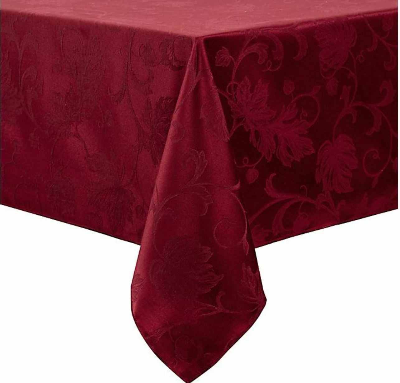 Autumn Vine Damask Tablecloth 60" x 120" in Wine