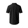 thumbnail image 5 of BLVB Cotton Linen Tops for Men Lapel Button down Short Sleeve Shirts Casual Summer Vacation Blouse Tee, 5 of 5