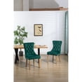 thumbnail image 4 of Miekor Furniture Upholstered Button Tufted Back Green Velvet Dining Chair with Nailhead Trim and Brushed Solid Wood Legs 2 Sets 113807, 4 of 9