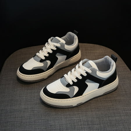 

Women‘s Sneakers Colorblock Breathable Low Top Lace Up Round Toe Non Slip Shoes
